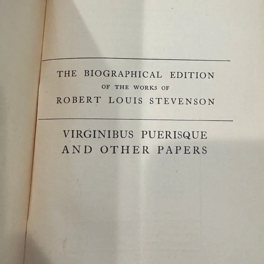 Virginibus Puerisque & Other Papers Biographical Ed Robert Louis Stevenson‎ 1905